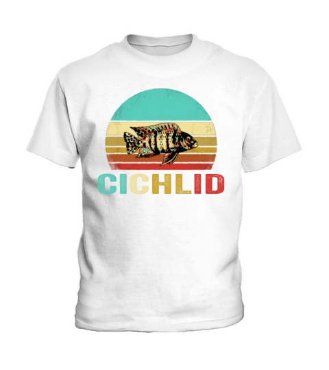 Hot Vintage Cichlid Sunset Kids T-Shirt