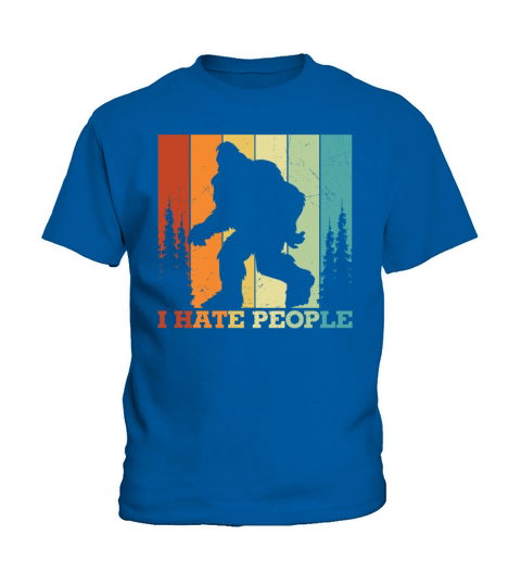 I Hate People Bigfoot Yeti Funny Retro Vintage Kids T-Shirt