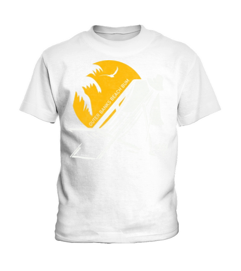 Outer Banks Beach Bum OBX Shell White Vintage Kids T-Shirt