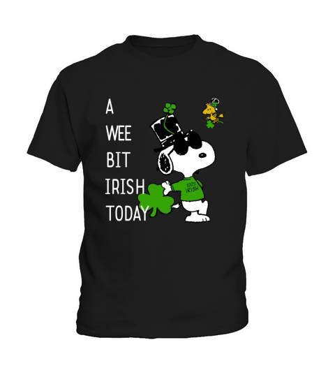 Snoopy A Wee Bit Irish Today Shamrock St. Patrick’s Day shirt Kids T-Shirt