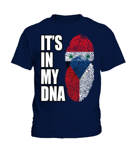 Syrian And Czech Vintage Heritage DNA Flag Kids T-Shirt