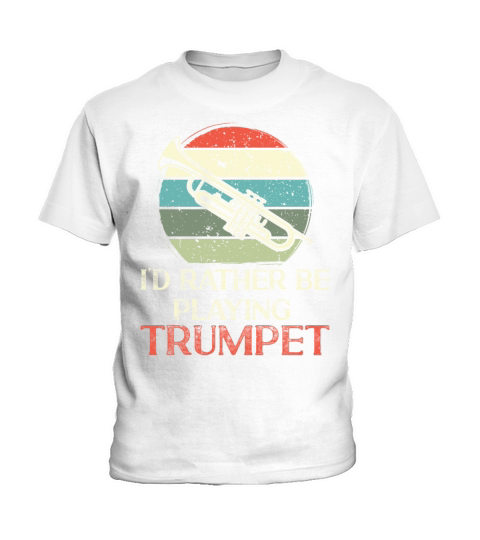 Trumpet Player Vintage Retro Id Kids T-Shirt
