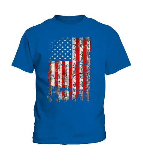 Vintage American Flag Pledge Of Allegiance Kids T-Shirt