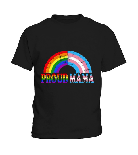 Vintage Proud Mama Flag Rainbow LGBT Transgender Pride Month shirt Kids T-Shirt
