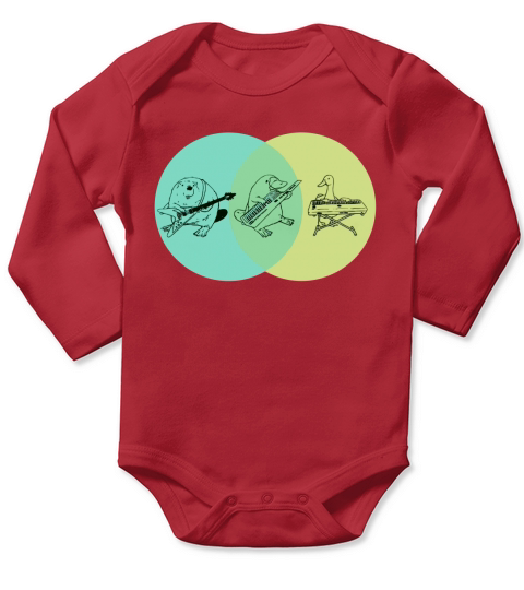 17 Keytar Platypus Venn Diagram Funny T-Shirt Long Sleeve Baby One-Piece