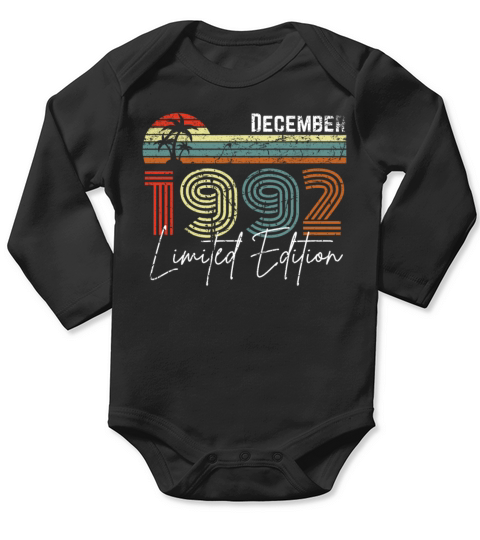 30 Years December 1992 Vintage Limited Edition Long Sleeve Baby One-Piece