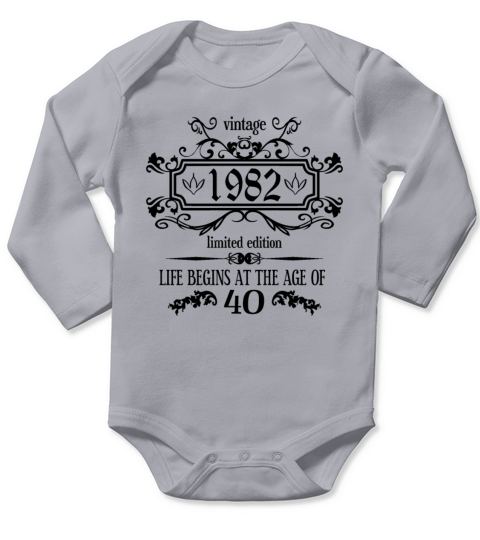 40th Birthday Gifts for Women Ladies Royal Vintage Long Sleeve Baby One-Piece