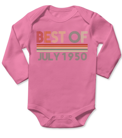72nd birthday July vintage 1950 gift idea Long Sleeve Baby One-Piece