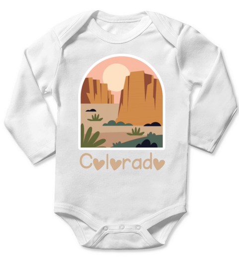 Colorado Vintage Retro 4th Of July Mountains Mount Long Sleeve Baby One-Piece