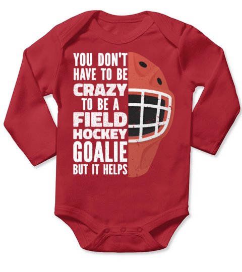 Crazy Field Hockey Goalie Long Sleeve Baby One-Piece