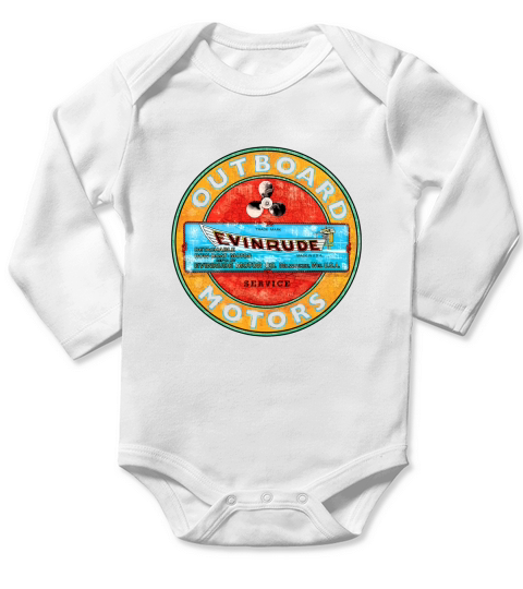 EVINRUDE VINTAGE OUTBOARD MOTORS USA Long Sleeve Baby One-Piece