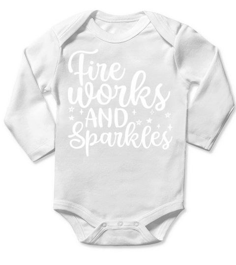 fireworks and sparkles Long Sleeve Baby One-Piece