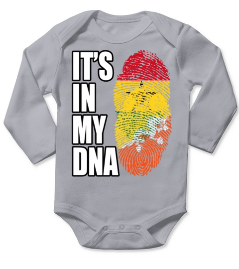 Ghanaian And Bhutanese Mix Heritage DNA Flag Long Sleeve Baby One-Piece