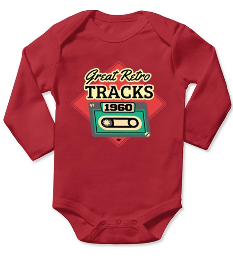 Great Retro Tracks 1960 Cassette Vintage Birthday Long Sleeve Baby One-Piece