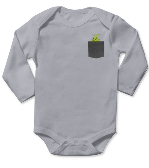 Grinch in pocket Long Sleeve Baby One-Piece