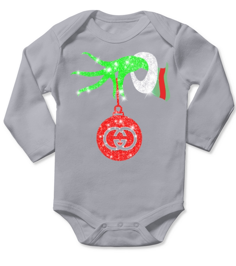 Grinch Merry Christmas Glitter Long Sleeve Baby One-Piece