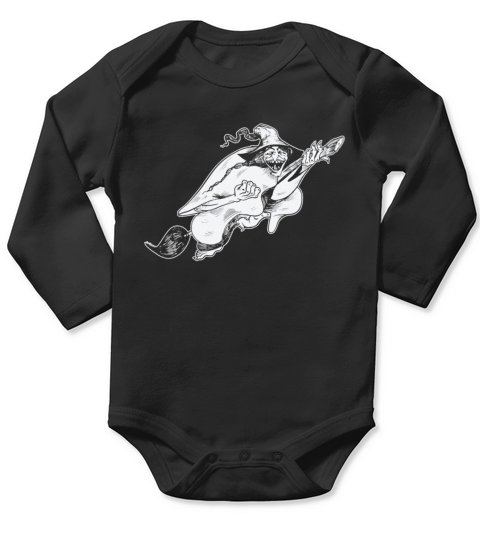 Halloween Witchy Line Art Drawings Witch Fan Magic Long Sleeve Baby One-Piece