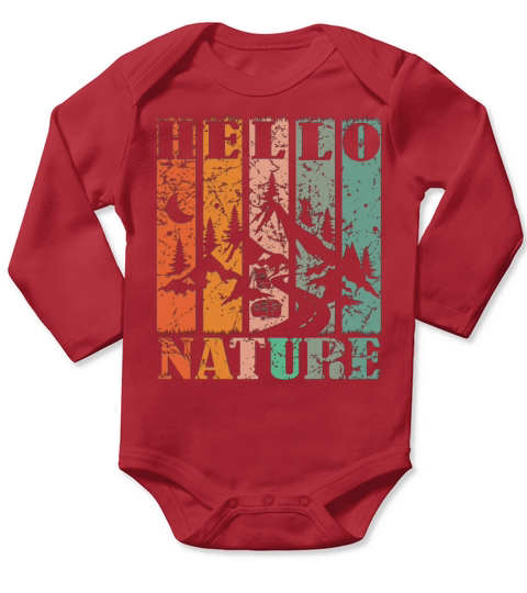 Hello Nature Cool Hiker Saying Design Long Sleeve Baby One-Piece