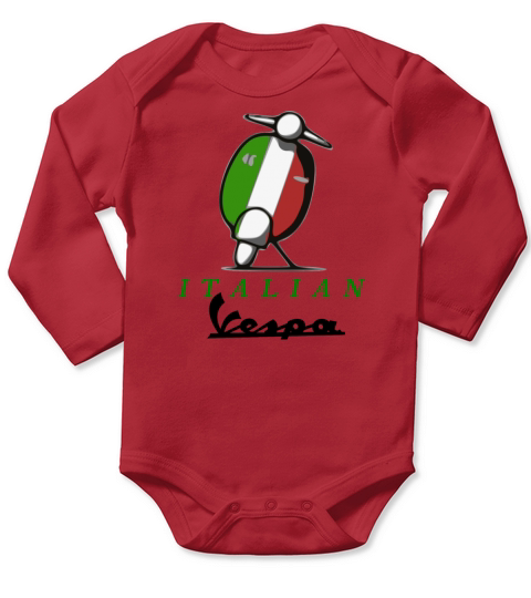 ITALIA VESPA SCOOTER T SHIRT Long Sleeve Baby One-Piece