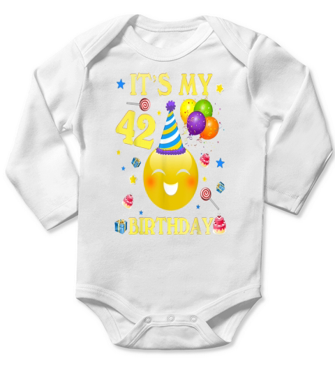 Its My 42nd Birthday Shirt 42 Years Old 42nd Birthday Gift Long Sleeve Baby One-Piece