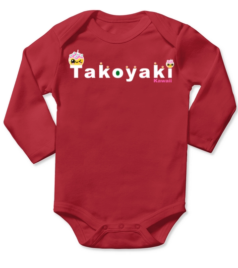 Kawaii Takoyaki Cute Japanese Food Vintage Design Long Sleeve Baby One-Piece
