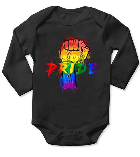 LGBTQ for Gay Lesbian Trans Bi Pan Pride Long Sleeve Baby One-Piece