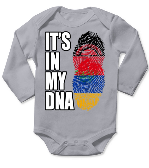 Malawian And Armenian Mix Heritage DNA Flag Long Sleeve Baby One-Piece