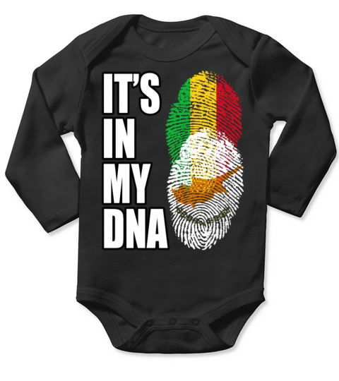 Malian And Cypriot Mix Heritage DNA Flag Long Sleeve Baby One-Piece