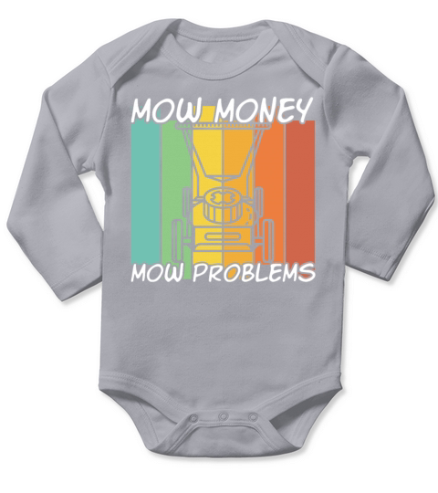 Money Mow Problems Vintage Lawn Mower Long Sleeve Baby One-Piece