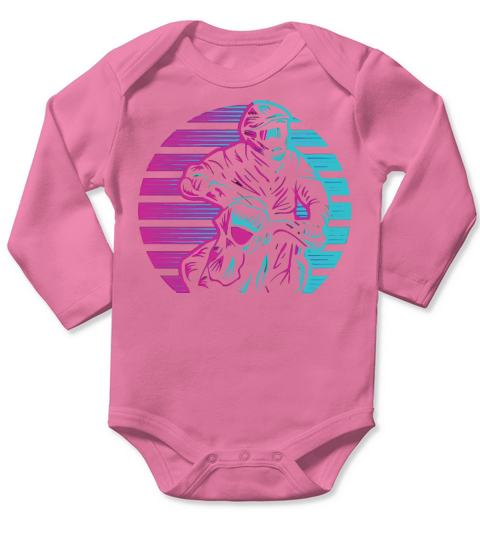 Motocross in Sunset Retro Vintage Funny Racer Long Sleeve Baby One-Piece