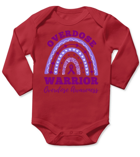 Overdose Warrior Overdose Awareness Rainbow Long Sleeve Baby One-Piece
