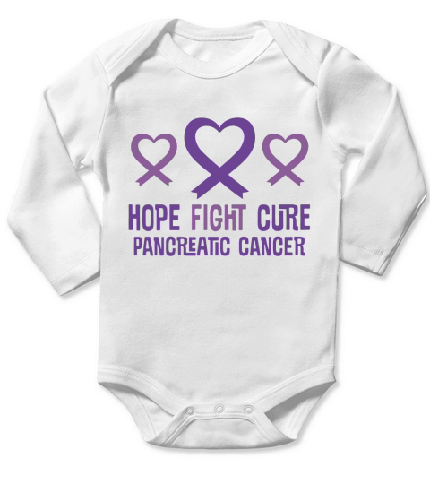 Pancreatic Cancer Hope Fight Cure Ribbon - T Shirt Long Sleeve Baby One-Piece