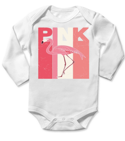 Pink Flamingo Quotes Long Sleeve Baby One-Piece
