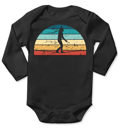 Retro Slacklining Sunset Vintage slackline Sunrise Long Sleeve Baby One-Piece