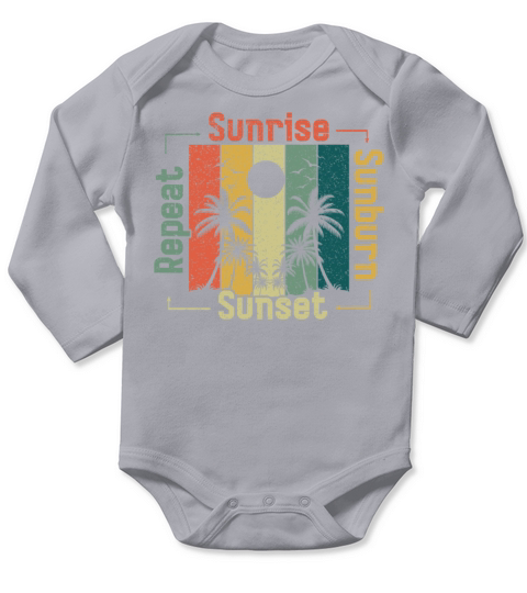 Retro Vintage Beach 2022 Tropical Hello Summer Long Sleeve Baby One-Piece