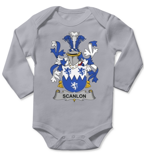 Scanlon Family Crest Irish Family Crests II Long Sleeve Baby One-Piece