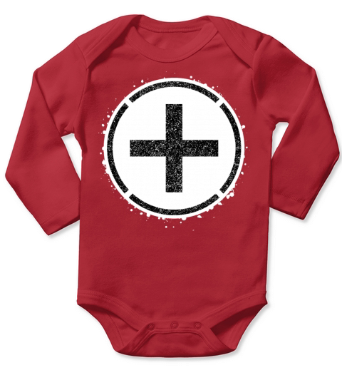 Sponge stencil Cross inside circle Long Sleeve Baby One-Piece