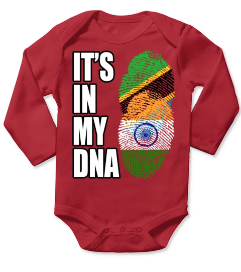 Tanzanian And Indian Vintage Heritage DNA Flag Long Sleeve Baby One-Piece