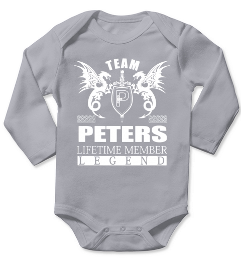 Team PETERS Lifetime Member Legend Name Shirts Long Sleeve Baby One-Piece