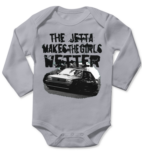 The Jetta Makes The Girls Wetter Long Sleeve Baby One-Piece