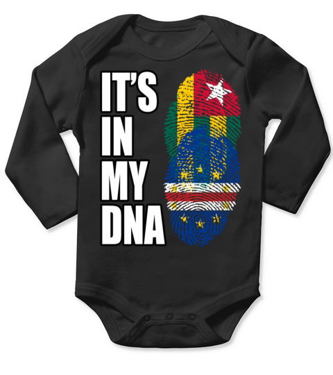 Togolese And Cabo Verdean Mix Heritage DNA Flag Long Sleeve Baby One-Piece