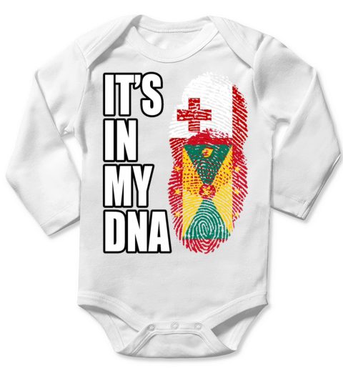 Tongan And Grenadian Mix Heritage DNA Flag Long Sleeve Baby One-Piece