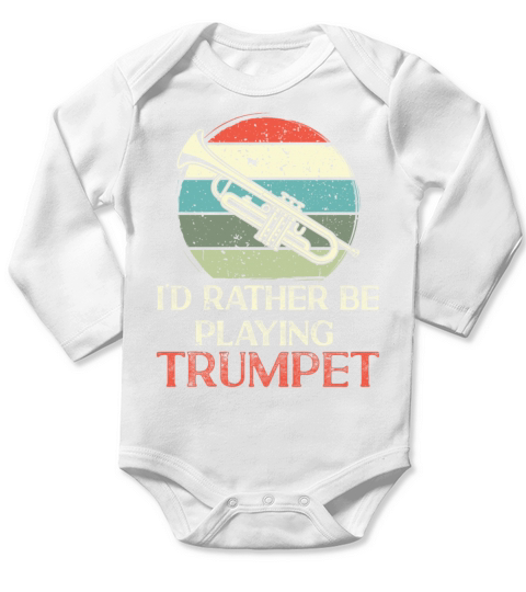 Trumpet Player Vintage Retro Id Long Sleeve Baby One-Piece