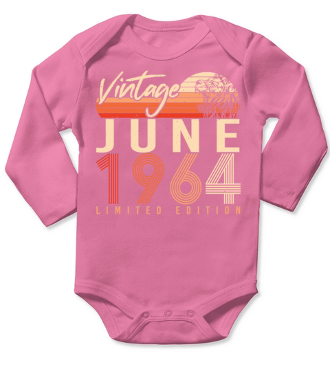 Vintage 1964 June Long Sleeve Baby One-Piece