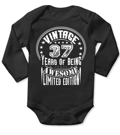 Vintage 37 Years Of Being Awesome Limited Edition Long Sleeve Baby One-Piece