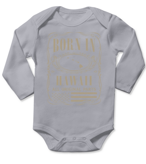 Vintage America US States Born Hawaii Long Sleeve Baby One-Piece
