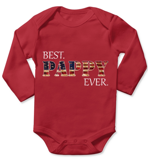 Vintage Best Pappy Ever American Flag For Fathers Day Gift T-Shirt - Coffee Mug (colored) Long Sleeve Baby One-Piece