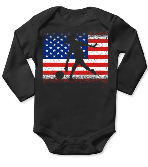 Vintage Bowling American Flag July 4th Sport Women Long Sleeve Baby One-Piece