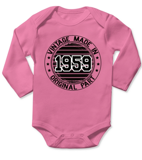 Vintage Made In 1953 Original Part Birthday 1953 Long Sleeve Baby One-Piece