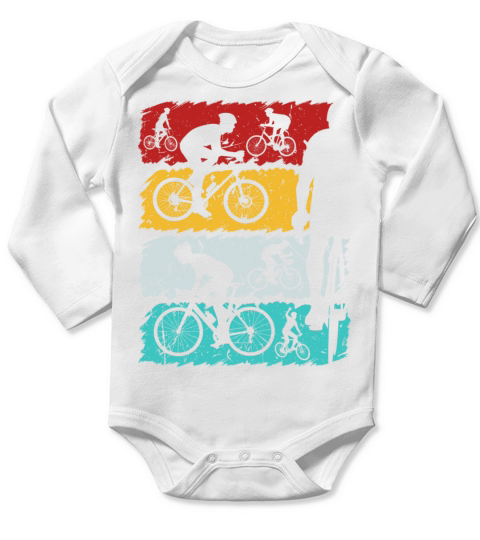 Vintage Retro Bicycle Racing Cycling Long Sleeve Baby One-Piece